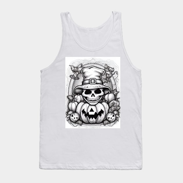 scary witch on white background Tank Top by Maverick Media